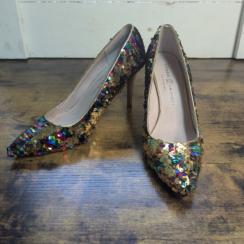 Chinese Laundry Ruthy Sequins Shoes Size 8.5 - Picture 2 of 6